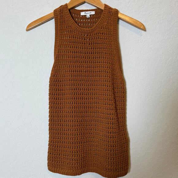 Madewell Women's Crocheted Amber Colored Tank Top‎ Size S NEW - Picture 2 of 8